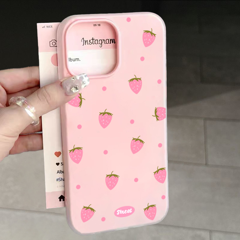 Samsung Galaxy A55 - Custodia per telefono con motivo fragola